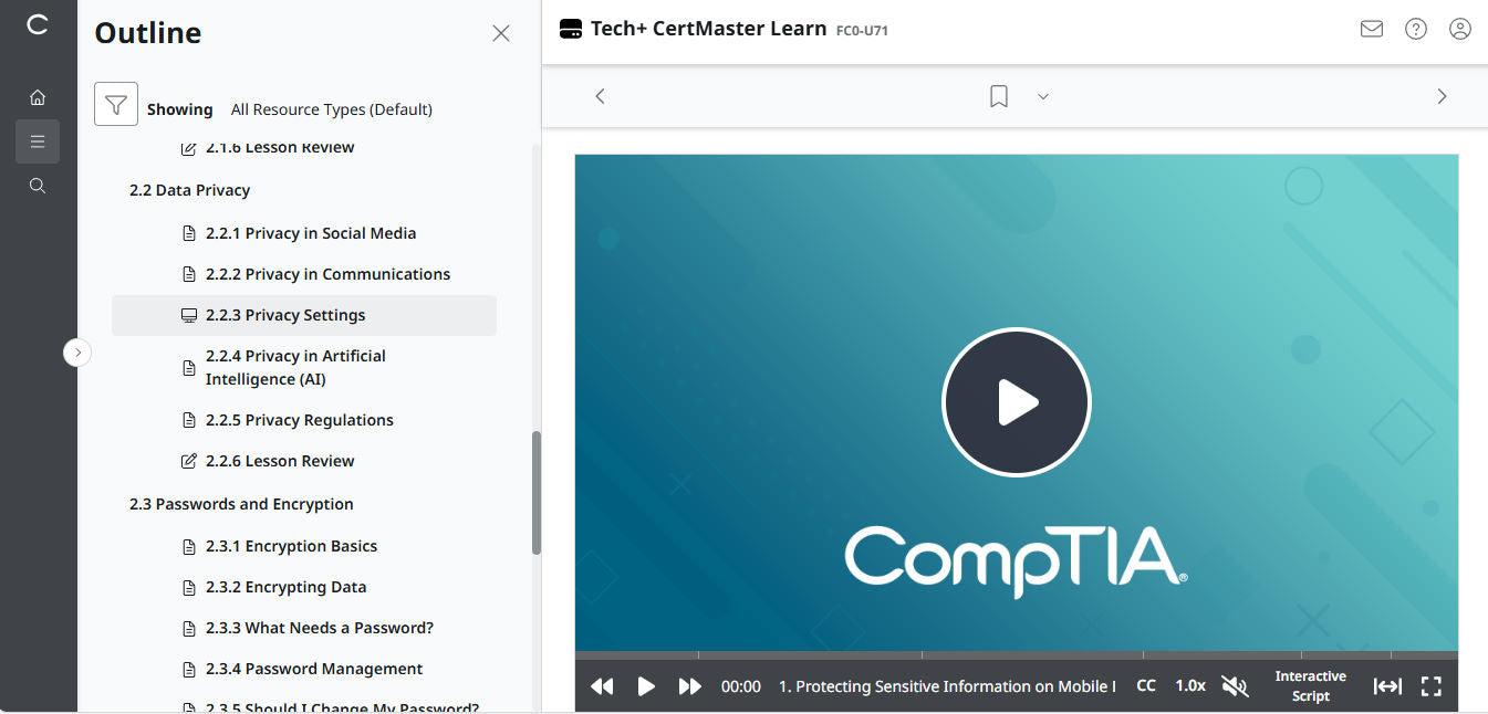 CertMaster Learn – Tech+ (V6) – (New Account ) 2-Month Access