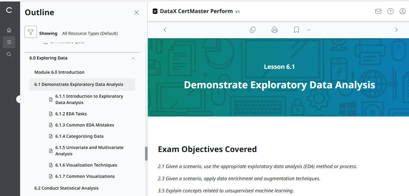 CompTIA DataX CertMaster Perform (V1) - สิทธิ์เข้าใช้งาน 2 เดือน! (🛒ข้อเสนอพิเศษ)