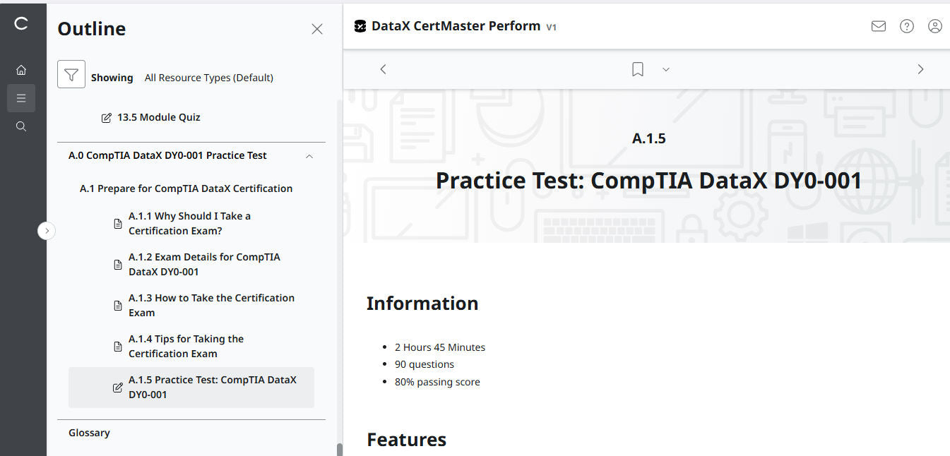 CompTIA DataX CertMaster Perform (V1) - สิทธิ์เข้าใช้งาน 2 เดือน! (🛒ข้อเสนอพิเศษ)