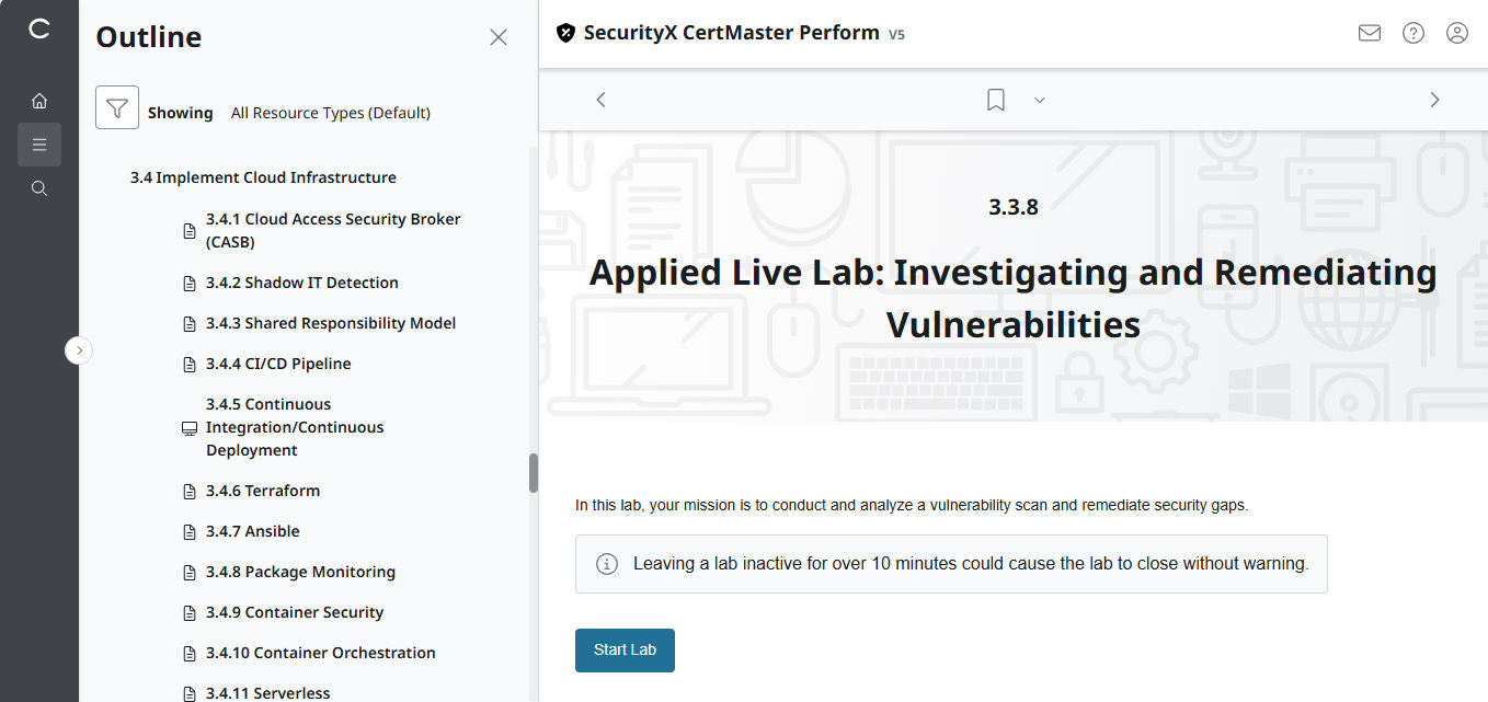 CertMaster Perform สำหรับ CompTIA SecurityX (CASP+) CAS-005 สิทธิ์เข้าใช้งาน 3 เดือน (🛒ข้อเสนอพิเศษ)