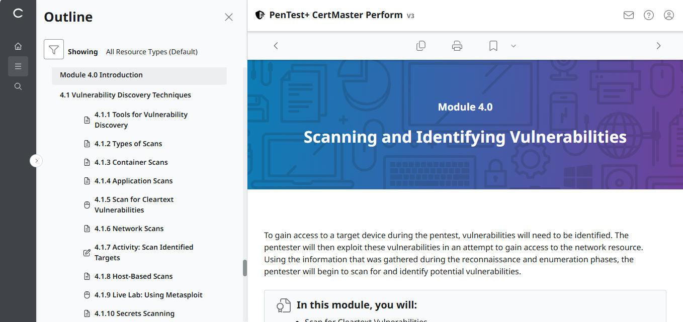 CompTIA PenTest+ CertMaster Perform  PT0-003 (V3) - 3 Month Access