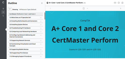 CertMaster Perform لـ CompTIA A+ Core 1 &amp; 2 (الإصدار 15) (وصول لمدة 4 أشهر)