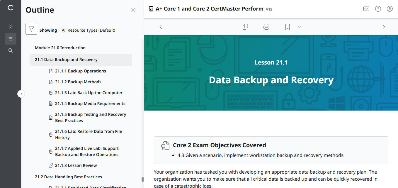 CompTIA A+ Core 1 &amp; 2 CertMaster Perform (V15) (เข้าใช้งาน 4 เดือน) (🛒ข้อเสนอพิเศษ)