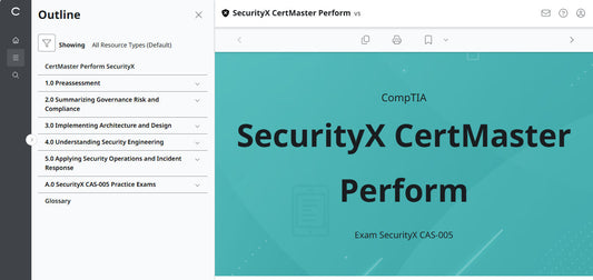 شهادة CertMaster Perform لـ CompTIA SecurityX CASP+ CAS-005 - وصول لمدة 3 أشهر 