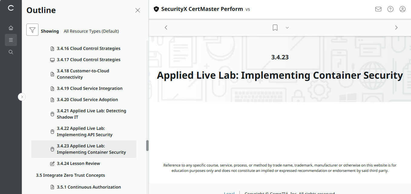 CertMaster Perform สำหรับ CompTIA SecurityX (CASP+) CAS-005 สิทธิ์เข้าใช้งาน 3 เดือน (🛒ข้อเสนอพิเศษ) 