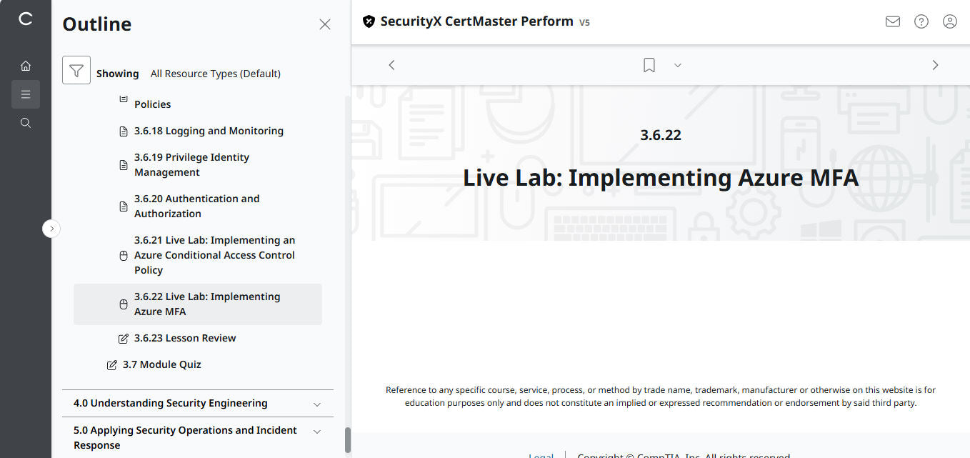 CertMaster Perform สำหรับ CompTIA SecurityX (CASP+) CAS-005 สิทธิ์เข้าใช้งาน 3 เดือน (🛒ข้อเสนอพิเศษ) 